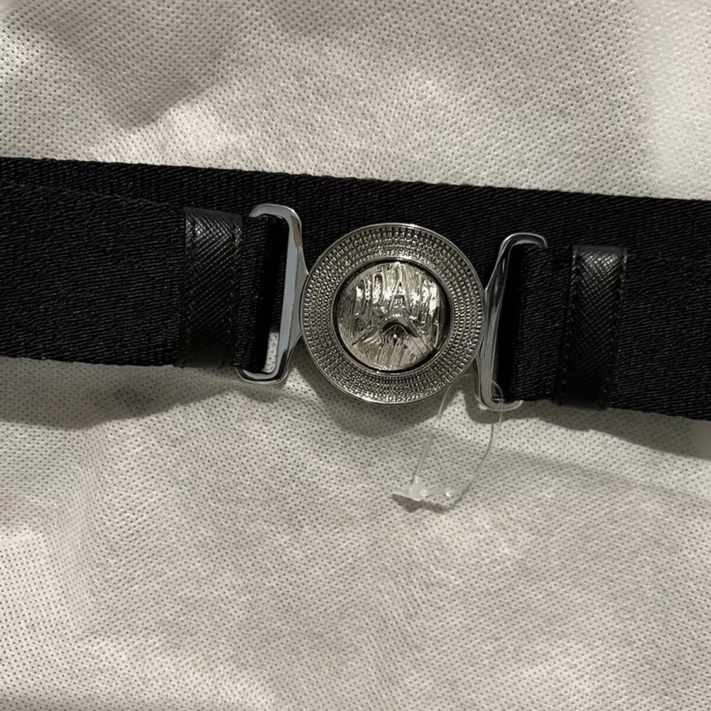 Prada fabric adjustable Buckle Logo Belt